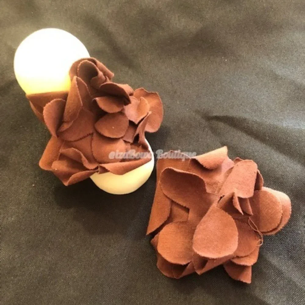 Brown Petal Flower Barefoot Sandal BPBARE Handmade NWT Boutique